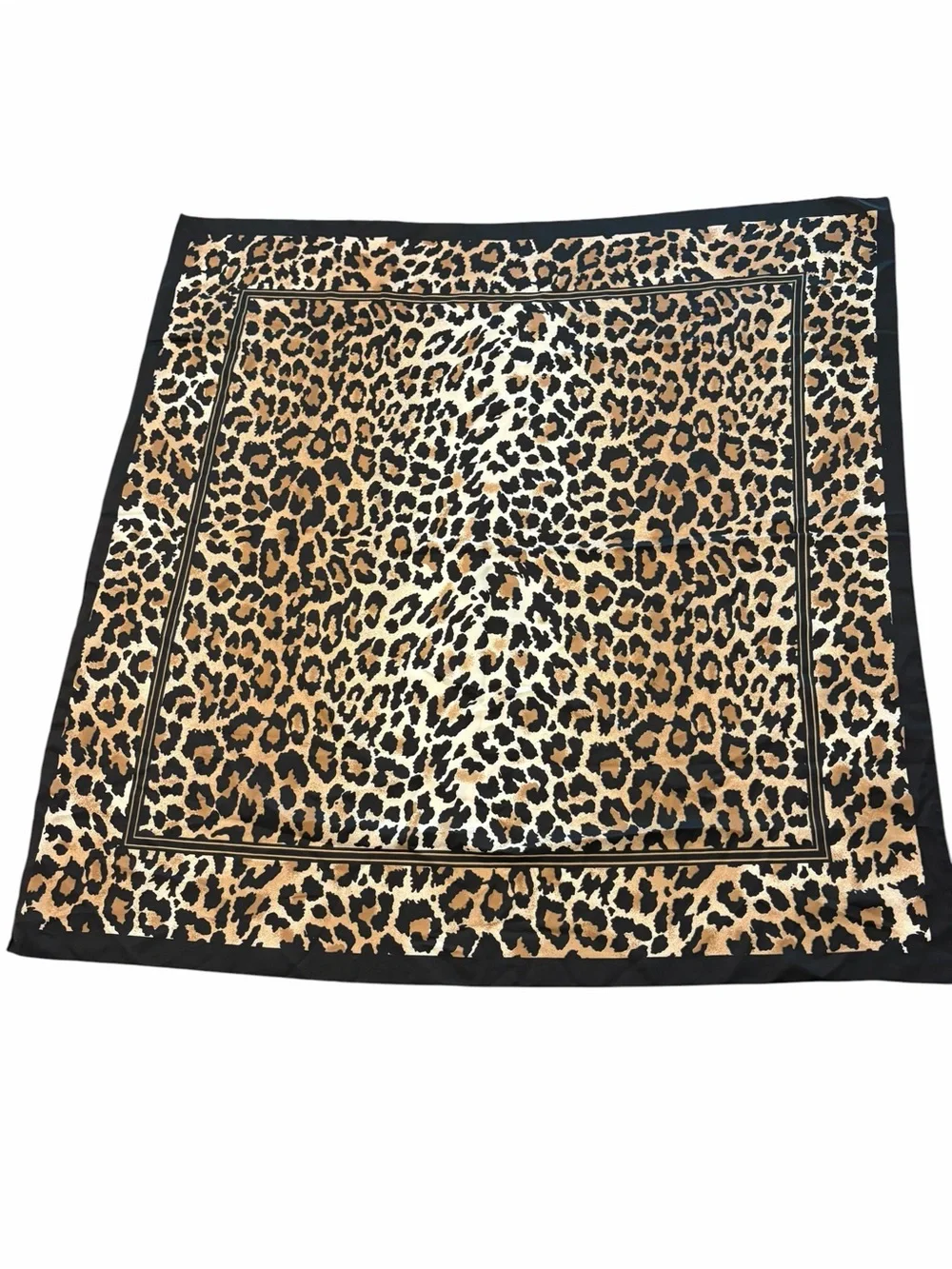 Leopard Print Scarf Large 35”x35” Animal Print Jaclyn Smith Preppy Mobwife City